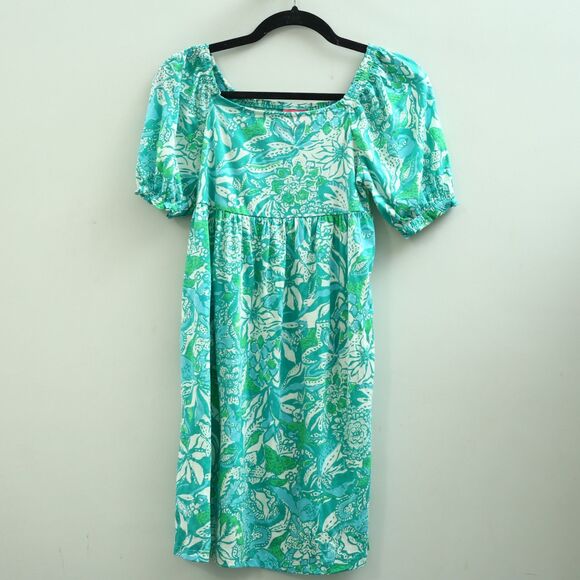 Lilly Pulitzer Girls Delaney Mini Dress Floral Print Smocked XL 12-14 Yrs 282482 - Picture 1 of 5